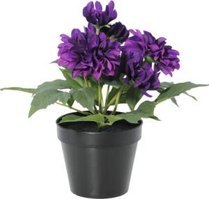 Floare artificială Dalie în ghiveci Lafiora H 26 cm lila