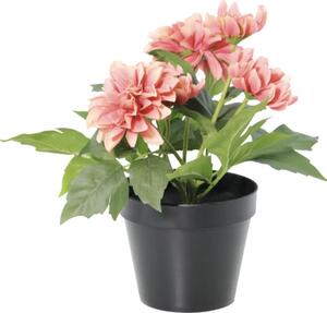 Floare artificială Dalie în ghiveci Lafiora H 26 cm roz