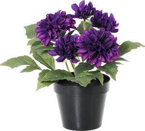 Floare artificială Dalie în ghiveci Lafiora H 26 cm lila