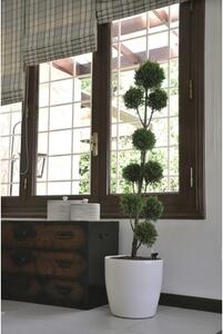 Ghiveci flori FloraSelf plastic Ø 35 cm alb lucios incl. set de udare și indicator al nivelului de apă