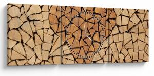 Tablou - Inima din lemn (cu ceas) (90x30 cm)