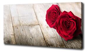 Tablou pe pânză Trandafiri pe lemn