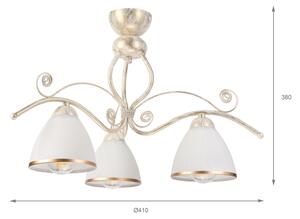 Brilagi - Lustră LED aplicată ANTICO 3xE27/60W/230V 3000K patină albă