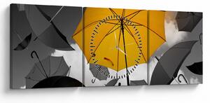 Tablou - Umbrelă galbenă (cu ceas) (90x30 cm)