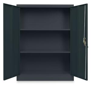 Dulap metalic universal mediu, 90 x 40 x 120 cm, încuietoare cilindru, antracit - ral 7016