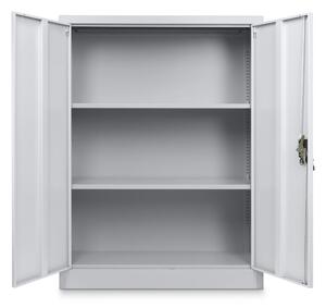 Dulap metalic universal mediu 90 x 40 x 120 cm, încuietoare cilindru, gri deschis - ral 7035