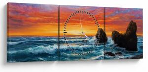 Tablou - Apus de soare (cu ceas) (90x30 cm)
