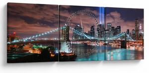 Tablou - New York, Manhattan (cu ceas) (90x30 cm)