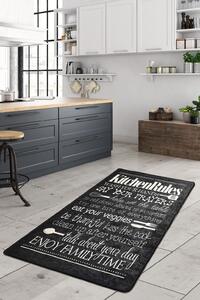 Kitchen fekete konyhai szőnyeg
