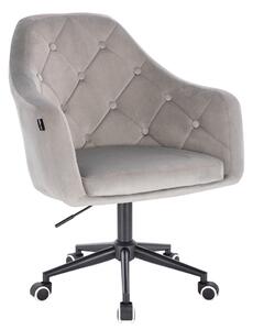 HR831K Scaun Catifea Gray cu Bază Neagră