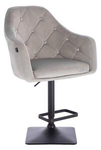 HR831KW Scaun Catifea Gray cu Bază Neagră