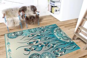 Covor Living Dormitor, Kolibri Pene 11617,Turcoaz Dreptunghi, 160 x 230