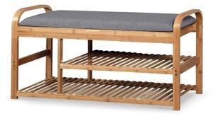 Suport pantofi Valena 2, lemn natural / gri