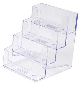Suport pentru carti de vizita SICO, 4 buzunare, transparent
