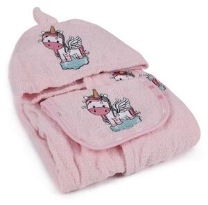 Unicorn rózsaszín gyerek fürdőköpeny