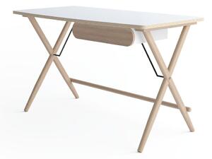 Birou Fresno 157Cu sertare, 8x14x7cm, Alb, Stejar