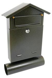 Cutie postala, cu loc pentru ziar, auriu, format B6, 23x7x37.5 cm, Damech