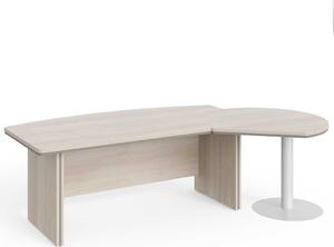 Masa de birou Manager LUX 255 x 155 cm, dreapta, salcâm deschis / gri