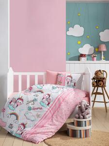 Unicorn v2 Ranforce baba ágyneműhuzat garnitúra, rózsaszín