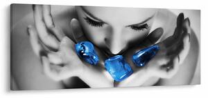 Tablou cu portretul femeii cu pietre (120x50 cm)