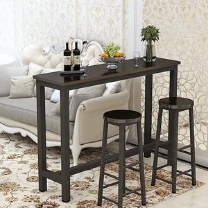 Set Mobilier de bar, BD01-BLACK, 3 piese, masa cu scaun, 100 x 40 x 100, negru