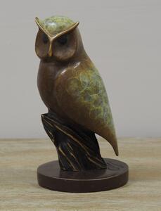 Statuie mica bufnita, Bronz, 21 x 11 x 11 cm