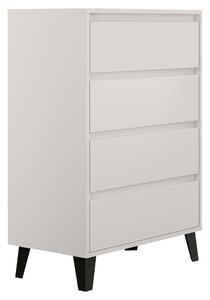 Comoda 4 sertare , 70 cm lungime x38,8 cm adancime x 99,4 cm, pal casmir picioare negre ,canturi abs, fara manere
