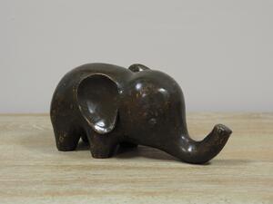 Statuie elefant mic, Bronz, 9 x 9 x 22 cm