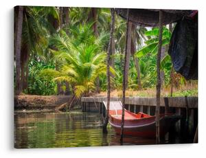 Tablou - Nava din lemn în canal , Thailand (70x50 cm)