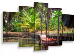 Tablou - Nava din lemn în canal , Thailand (150x105 cm)
