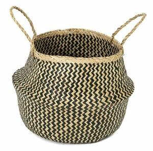 Coș de depozitare tricotat din iarbă de mareCompactor Belly, 35 x 32 cm, negru, M