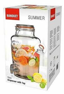 Recipient de sticlă cu robinet Banquet SUMMER, 7 l