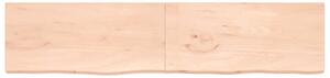 Poliță de perete, 220x50x(2-4)cm, lemn masiv de stejar netratat