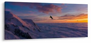 Tablou în apus de soare, Mont Blanc (120x50 cm)