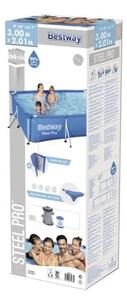 Piscina cu cadru metalic dreptunghiulara, Bestway, 300x201x66 cm, 3300 litri, cu pompa de filtrare inclusa