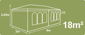 Pavilion de gradina, 3 x 6 m, 6 pereti laterali, Plonos, Alb
