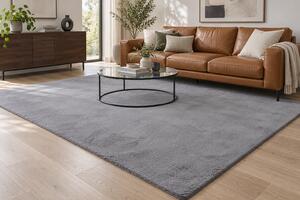 Covor Premium Belgian LOP 070, Marime 50 x 80 cm, Gri, Inaltime Fir 23 mm, Antiderapant, Antialergic, Poliester, Living, Dormitor, Sufragerie, Birou