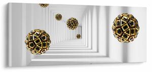 Tablou abstract cu mingi de fotbal (120x50 cm)