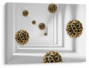 Tablou abstract cu mingi de fotbal (70x50 cm)