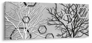 Tablou abstract cu pomi (120x50 cm)