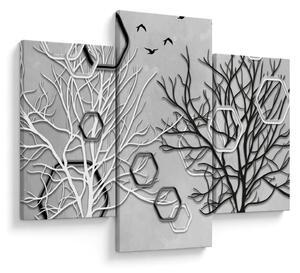 Tablou abstract cu pomi (90x60 cm)