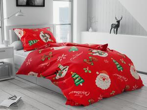 Lenjerie de pat microplush CHRISTMAS SYMBOLY roșu