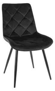 Scaun RALPH, negru, stofa catifelata/metal, 51x42x88 cm