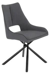 Scaun tapitat K409, gri inchis/negru, stofa clasica/metal, 49x52x84 cm
