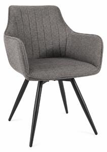 Scaun BALLO, gri inchis/negru, stofa clasica/metal, 56x45x84 cm