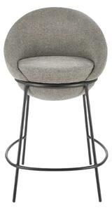 Scaun bar H118, gri/negru, stofa clasica/otel, 53x57x90 cm