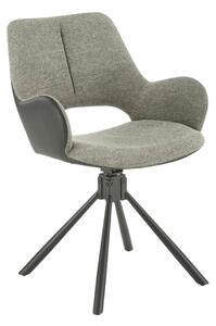 Scaun rotativ K494, gri/negru, stofa/piele ecologica, 57X59X85 cm