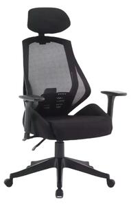 Scaun de birou Q-406 M, negru, stofa clasica/plasa, 67x52x102/110 cm