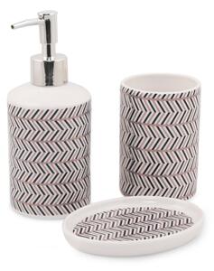 Set de accesorii de baie negru-alb din polirășină Lidya – Mioli Decor