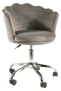 Scaun birou ROSE, gri, stofa catifelata/metal, 56x41x74/82 cm